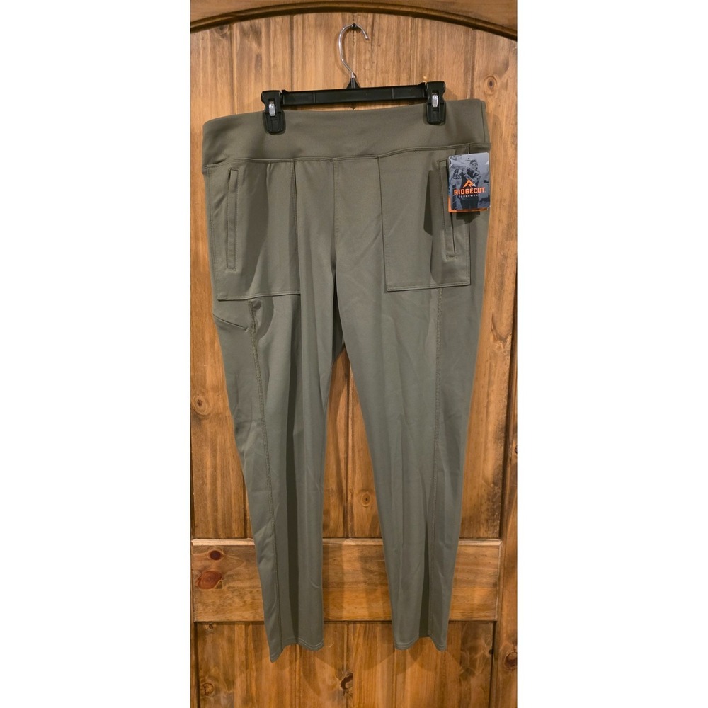 NWT Ridgecut Toughwear‎ Work Legging Pants Womens XL Olive Green Stretch Pockets